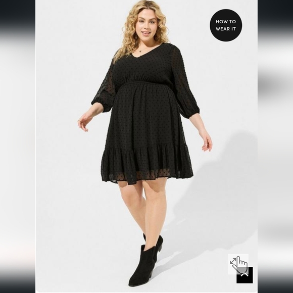 Torrid Plus Size Mini Clip Dot Dress - Size 0 - Picture 2 of 7